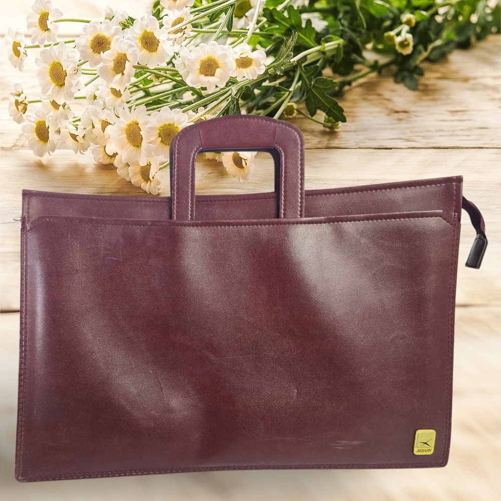 Vintage Oleg Cassini Airway Industries Portfolio Briefcase With Drop Handles